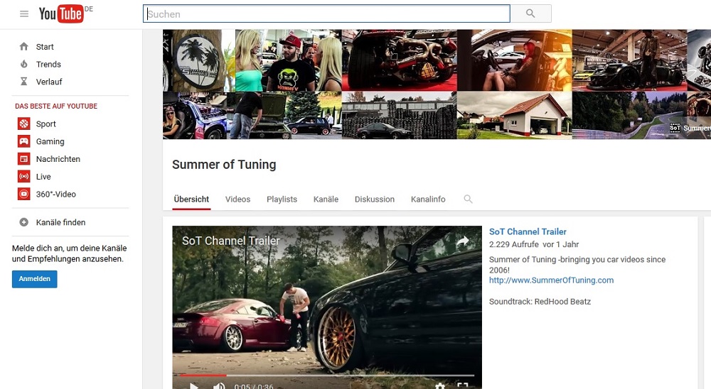 YouTube-Channel, YouTube, You Tube Kanal, Summer of Tuning